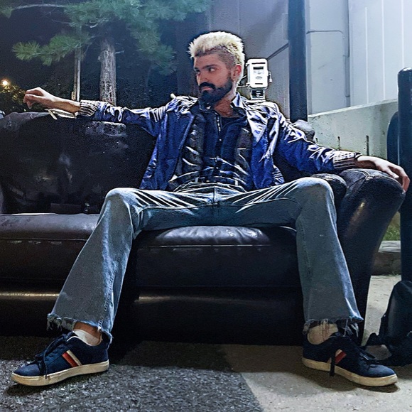 Periwinkle Faux Leather Biker Jacket - Picture 7 of 8